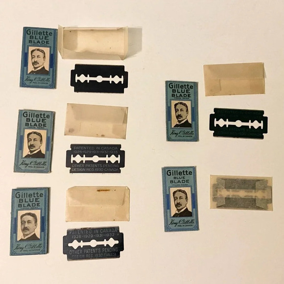 Vintage 1930s Gillette  Blue Blades Safety Razor Canada Lot of 6 - Picture 9 of 14